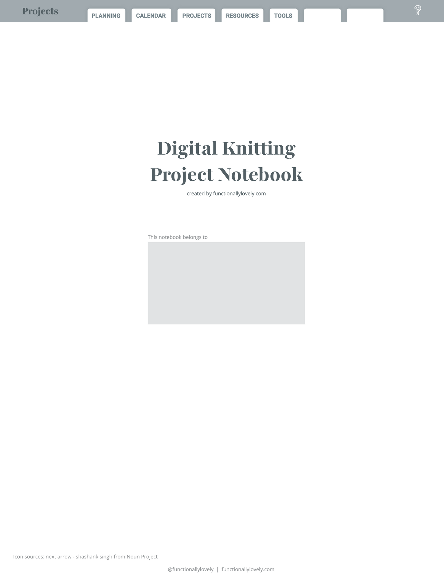 Digital Knitting Planner & Notebook