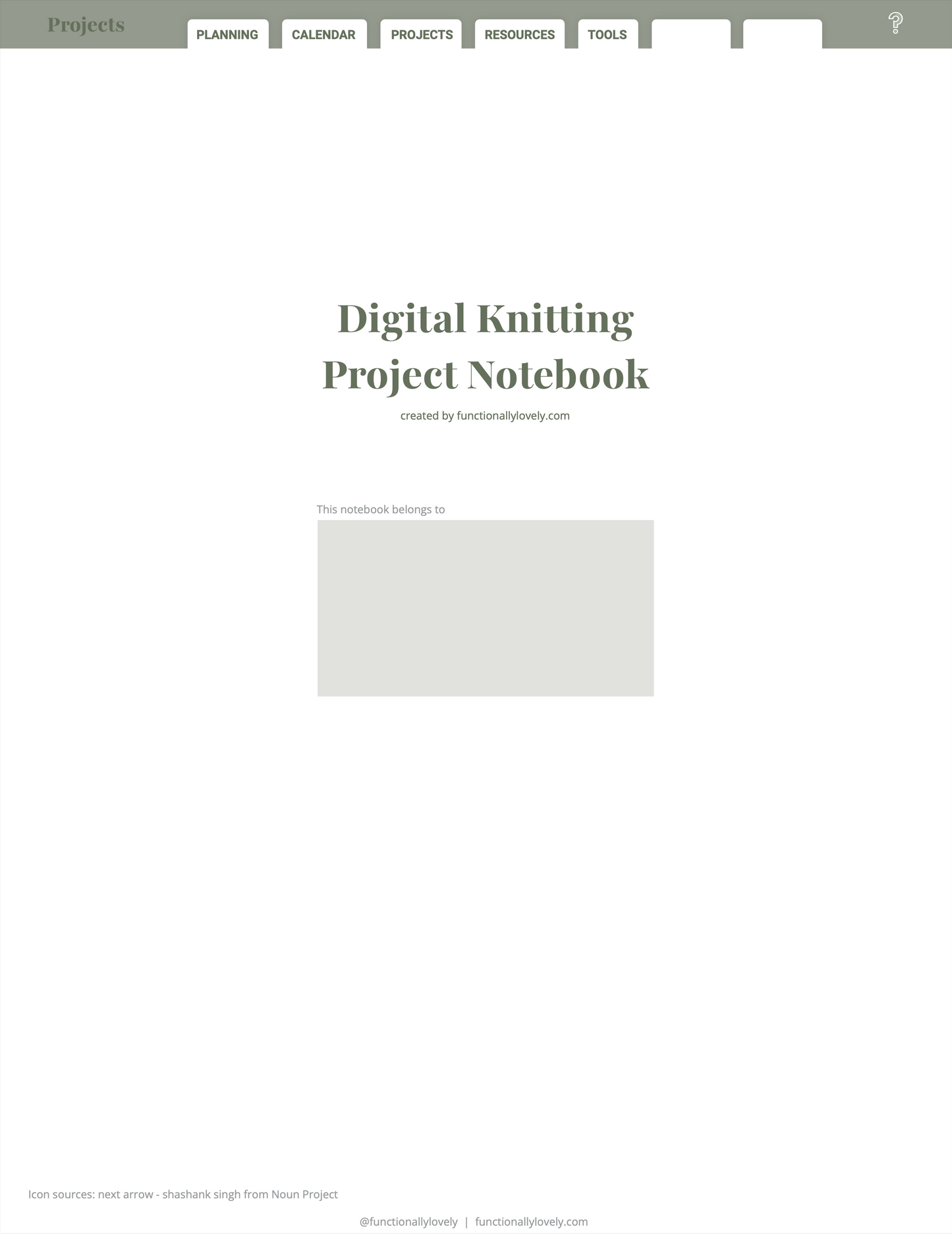 Digital Knitting Planner & Notebook