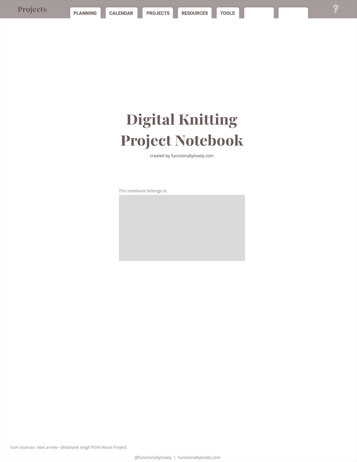 Digital Knitting Planner & Notebook