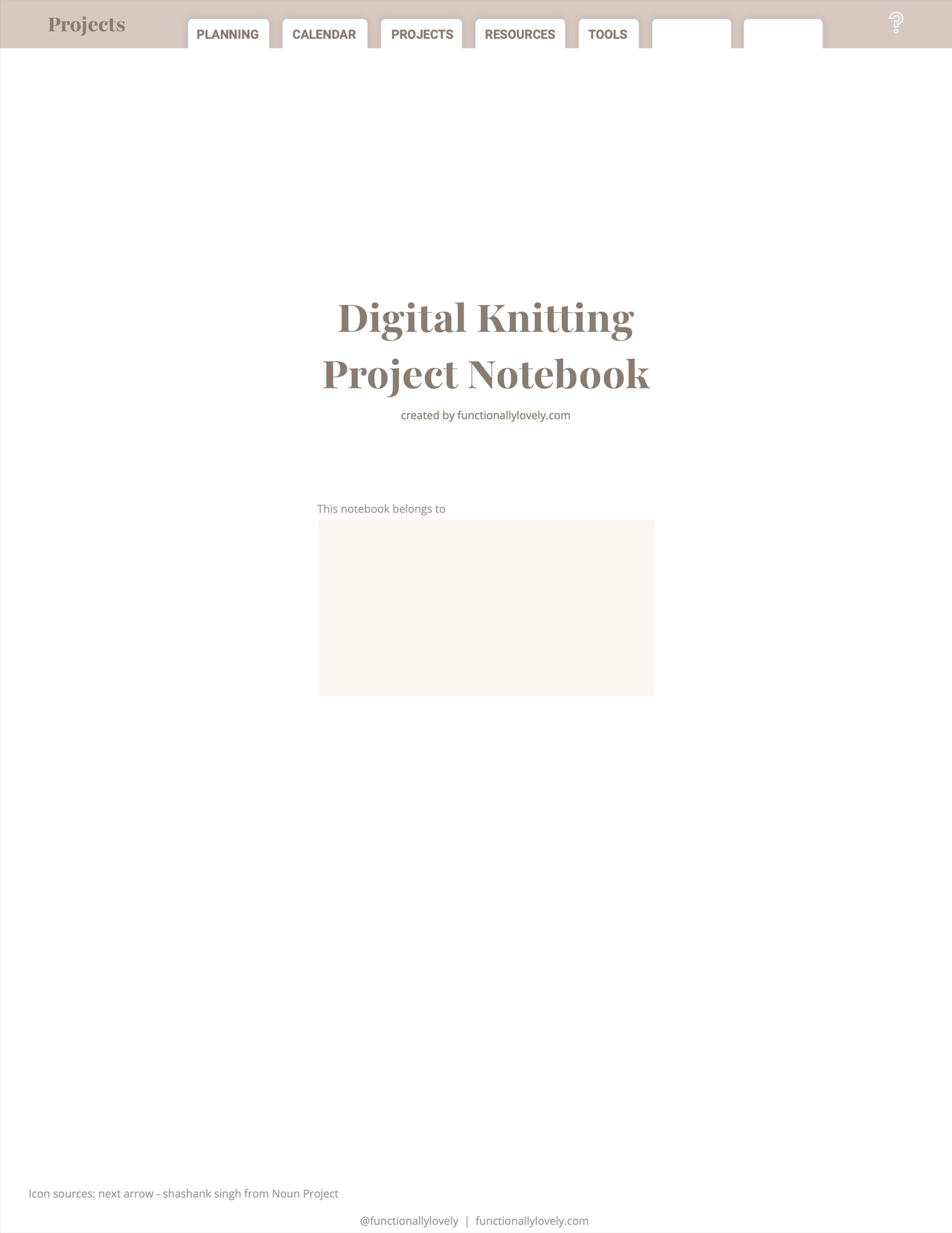 Digital Knitting Planner & Notebook