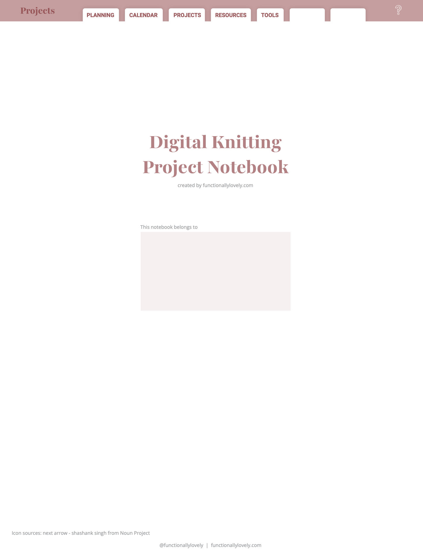 Digital Knitting Planner & Notebook